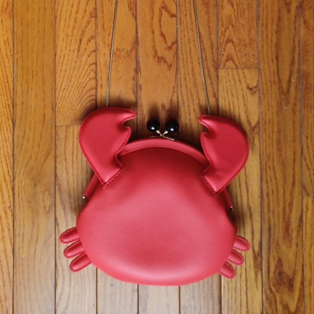 KATE SPADE Make a Splash Geranium Crab Crossbody Novelty Purse Handbag Red RARE - Picture 6 of 13